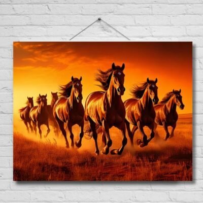 7 horses photo frame for strength | vastu direction south