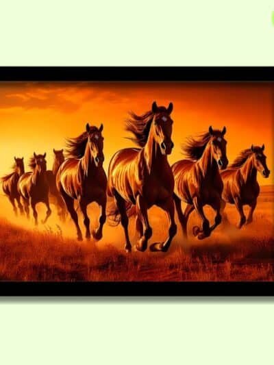 7 horses photo frame for strength | vastu direction south