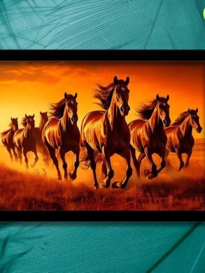 7 horses photo frame for strength | vastu direction south