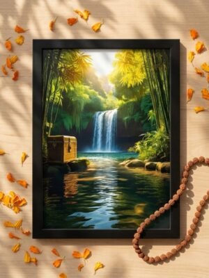 Energized Vastu Waterfall Photo Frame for Wealth and Abundance