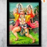 hanuman carrying ram on his shoulder photo frame for fame