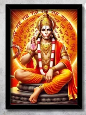 sitting hanumanji giving ashirwad photo frame for humility
