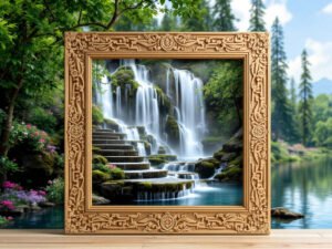 waterfall vastu photo frame for prosperity