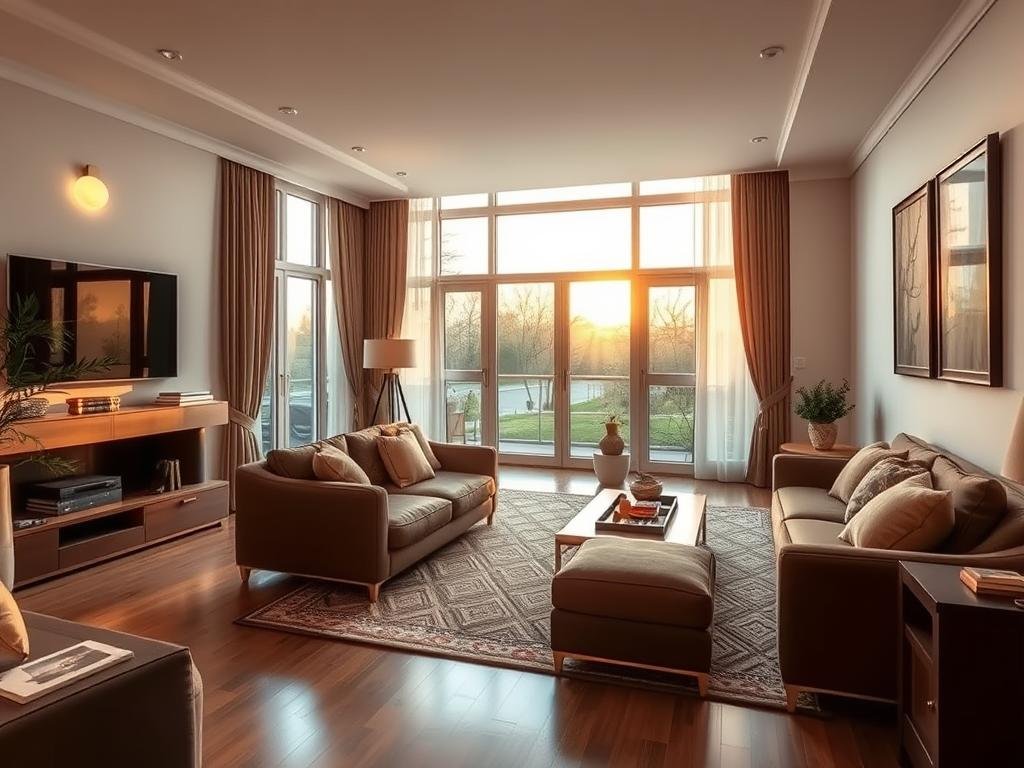 A well-designed living room in a west-facing house with furniture arranged according to Vastu principles