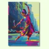 bharatanatyam dancer street art poster – 30x45 cm photo