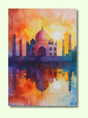 buy taj mahal poster – 30x45cm | 300 gsm gloss wall art photo