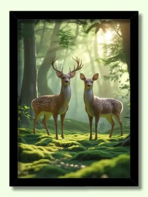 deer photo frame big size | hd image picture for wall decor