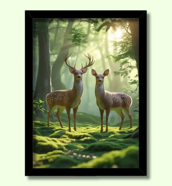 deer photo frame big size | hd image picture for wall decor