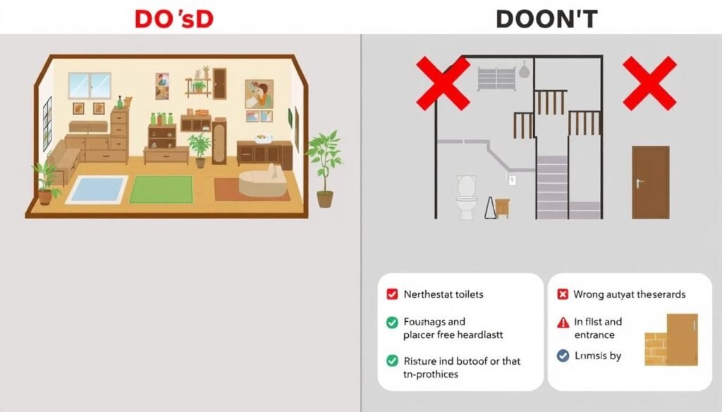 Do's and don'ts visualization for east facing house vastu