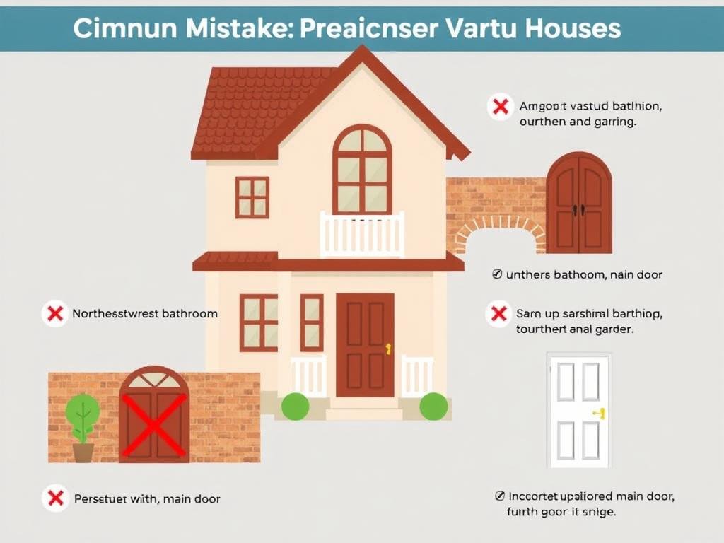 Illustration of common vastu mistakes in north facing houses