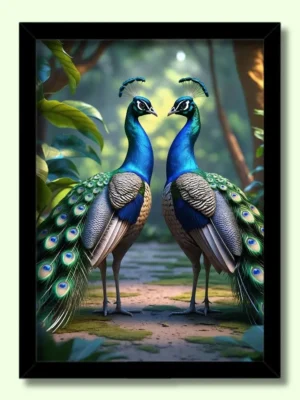 peacock photo frame vastu big size | peacock drawing online