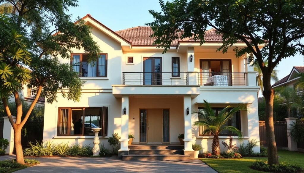 Perfectly balanced east facing house designed according to Vastu principles