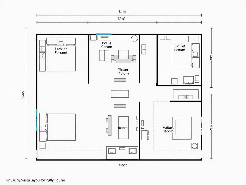 Room layout for 30x40 south facing house per Vastu Room layout for 30x40 south facing house per Vastu