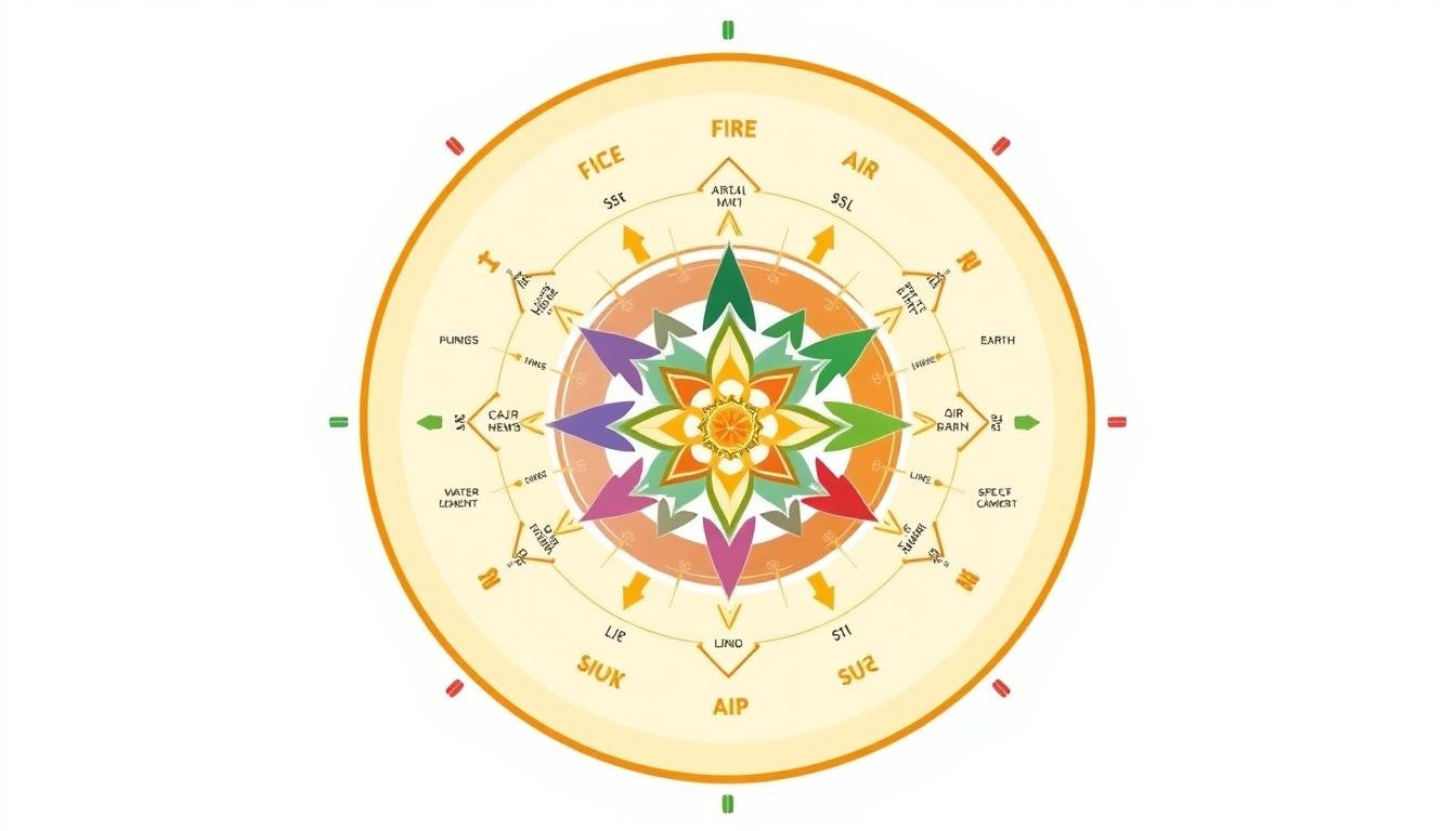 Vastu Shastra diagram showing directional energies and elements