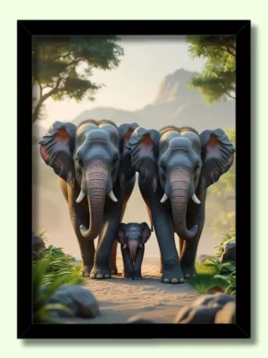 energized elephant photo frame | vastu hd image for home