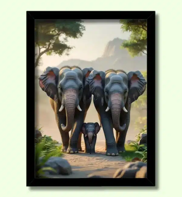 energized elephant photo frame | vastu hd image for home