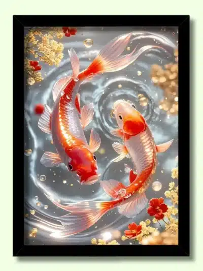 energized koi fish photo frame | vastu photo for home decor