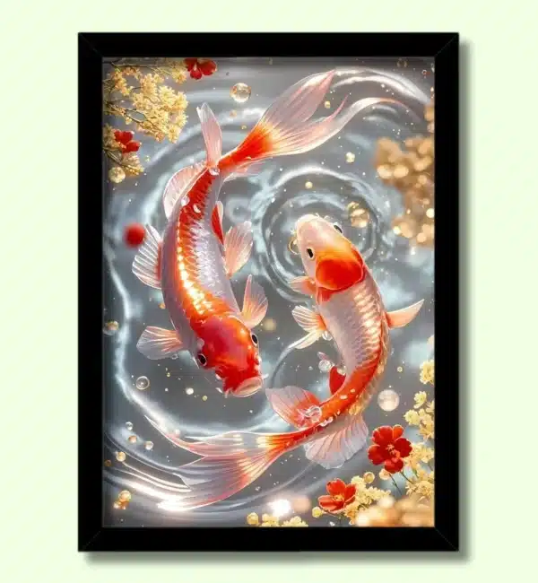energized koi fish photo frame | vastu photo for home decor
