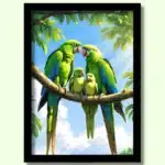 energized parrot photo frame | vastu wall painting for home