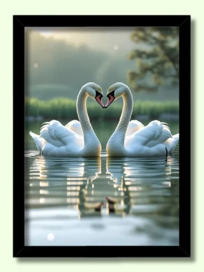 energized swan photo frame | vastu photo for peaceful home