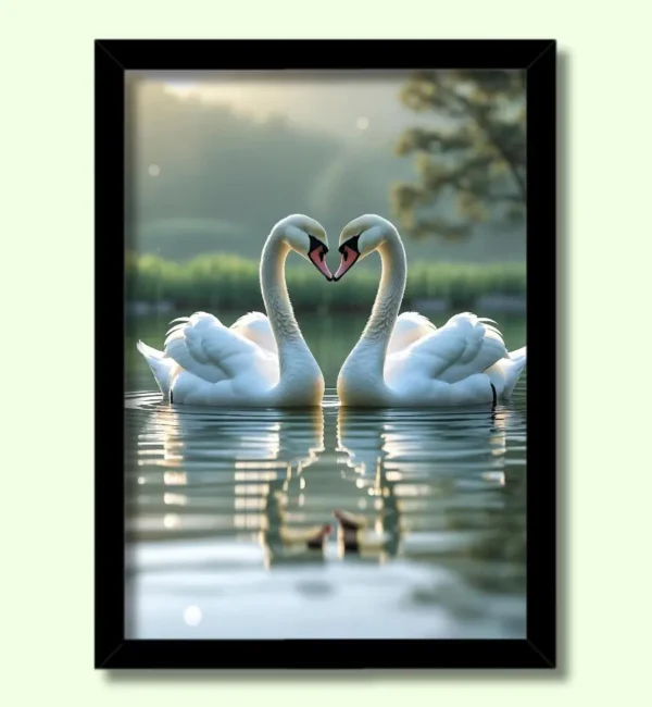 energized swan photo frame | vastu photo for peaceful home