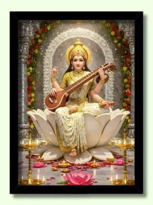 mata saraswati photo frame big size | maa saraswati hd photo