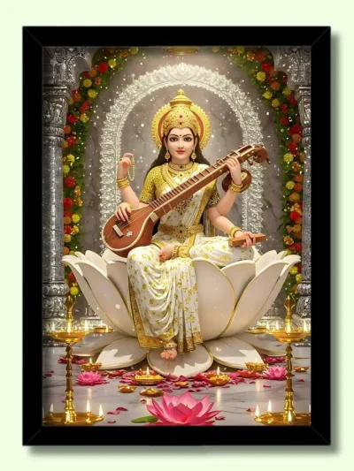 mata saraswati photo frame big size | maa saraswati hd photo
